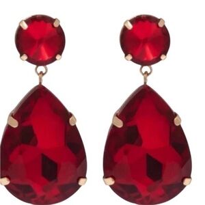 NWOT Latelita Large Red Garnet Statement Earings